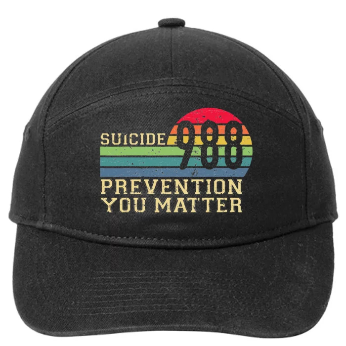 988 Suicide Prevention Awareness Mental Health 7-Panel Snapback Hat