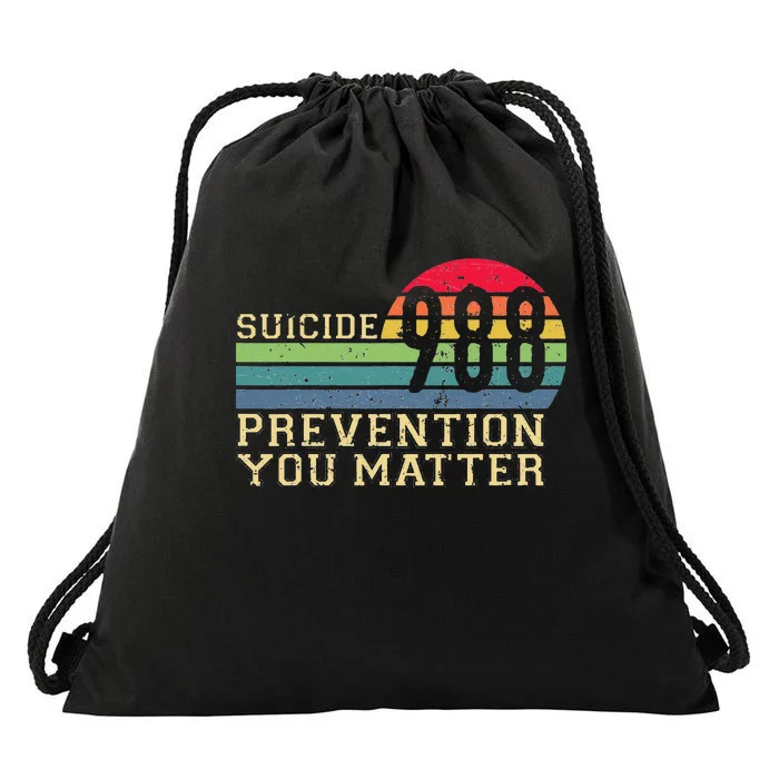 988 Suicide Prevention Awareness Mental Health Drawstring Bag