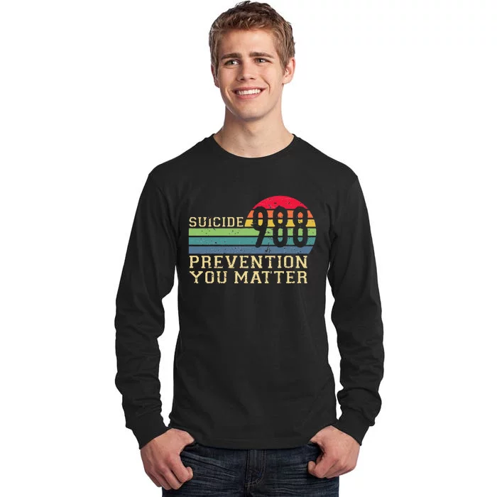 988 Suicide Prevention Awareness Mental Health Tall Long Sleeve T-Shirt