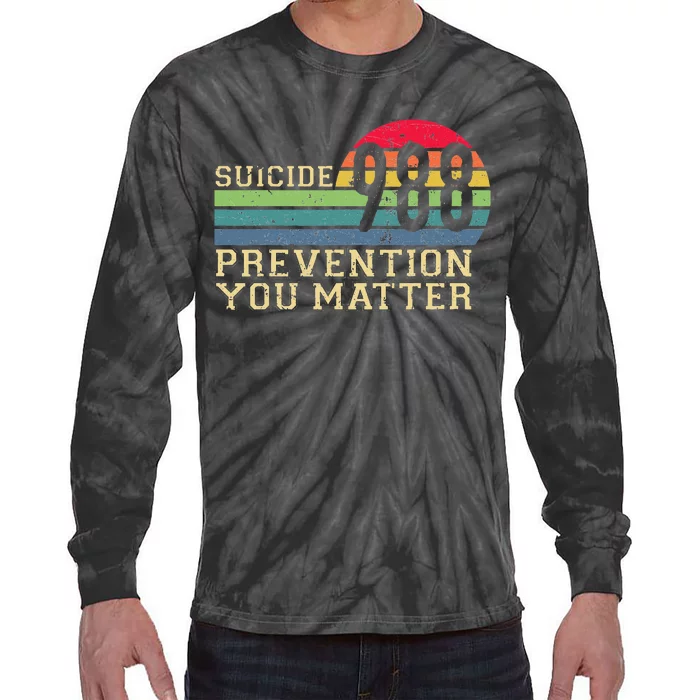 988 Suicide Prevention Awareness Mental Health Tie-Dye Long Sleeve Shirt