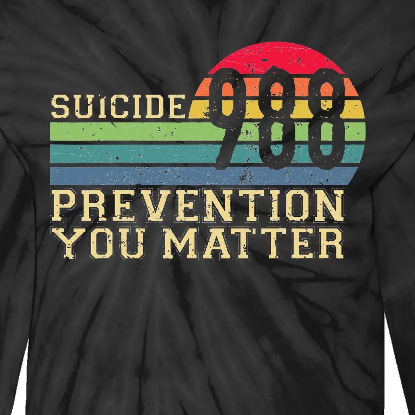 988 Suicide Prevention Awareness Mental Health Tie-Dye Long Sleeve Shirt