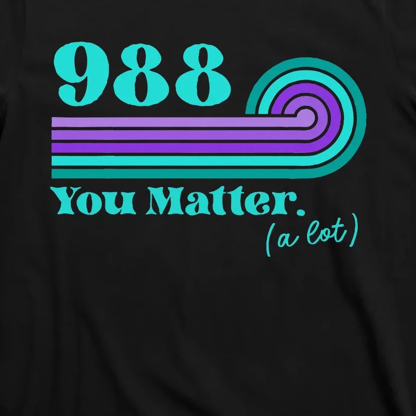 988 Suicide Prevention Mental Health Awareness Retro Teal T-Shirt