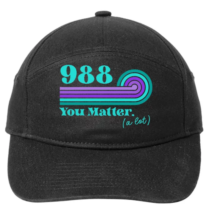 988 Suicide Prevention Mental Health Awareness Retro Teal 7-Panel Snapback Hat