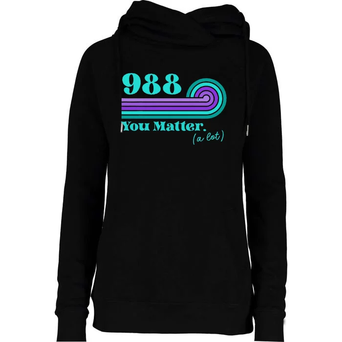 988 Suicide Prevention Mental Health Awareness Retro Teal Womens Funnel Neck Pullover Hood