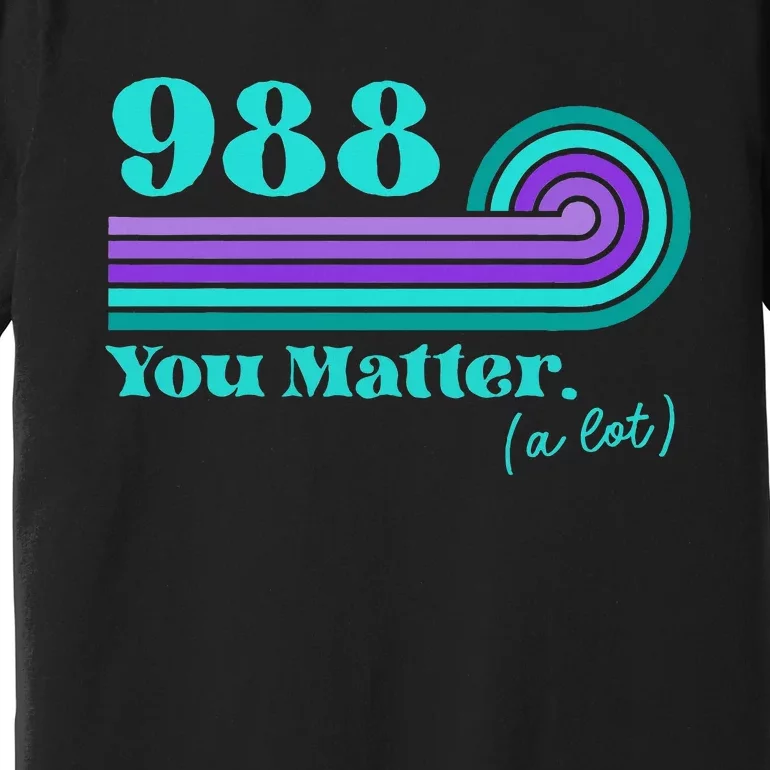 988 Suicide Prevention Mental Health Awareness Retro Teal Premium T-Shirt