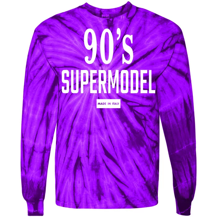 90S Supermodel Super Model Made In Italy Tie-Dye Long Sleeve Shirt