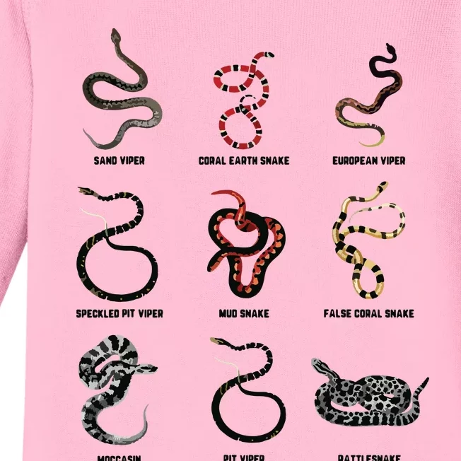 9 Snakes Snake Lover Men Snake Snake Baby Long Sleeve Bodysuit