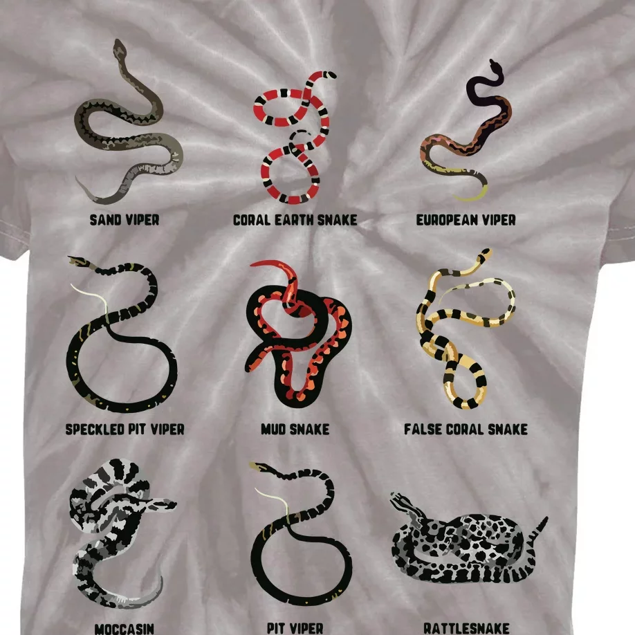 9 Snakes Snake Lover Men Snake Snake Kids Tie-Dye T-Shirt