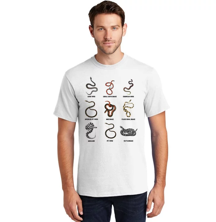 9 Snakes Snake Lover Snake Snake Tall T-Shirt