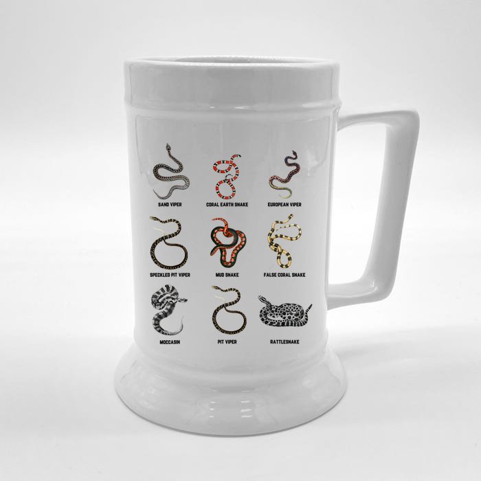 9 Snakes Snake Lover Snake Snake Front & Back Beer Stein