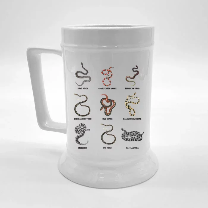 9 Snakes Snake Lover Snake Snake Front & Back Beer Stein