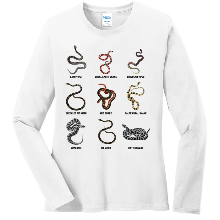 9 Snakes Snake Lover Snake Snake Ladies Long Sleeve Shirt