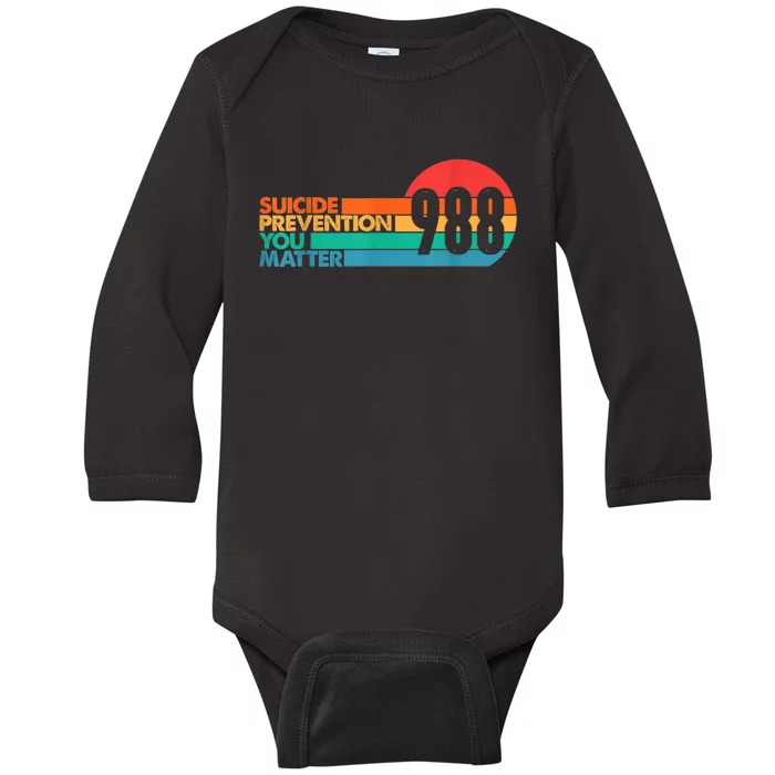 988 Shirt Suicide Prevention Lifeline 988 Awareness 988 Baby Long Sleeve Bodysuit