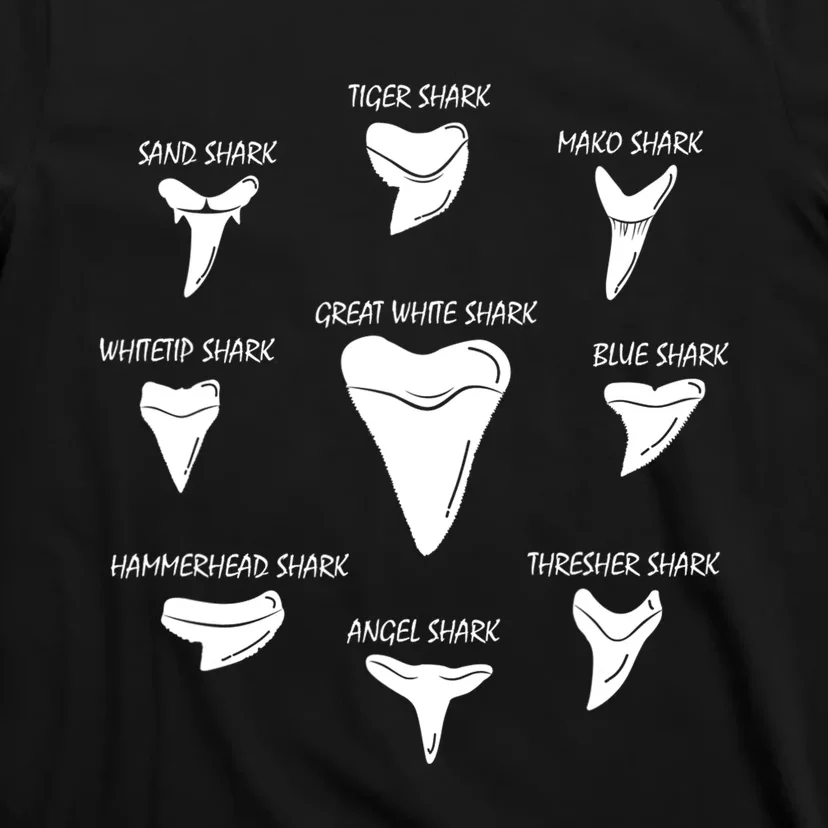 9 Types Of Sharks Teeth Species Biology Life Tooth Collector T-Shirt