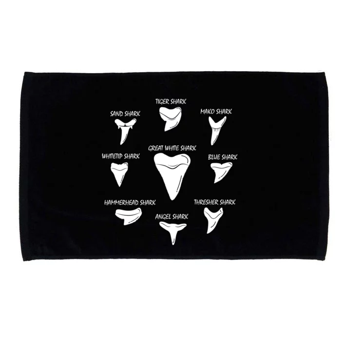 9 Types Of Sharks Teeth Species Biology Life Tooth Collector Gift Microfiber Hand Towel