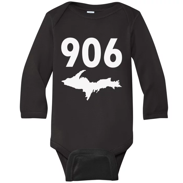 906 Upper Peninsula Yooper Upper Michigan Baby Long Sleeve Bodysuit