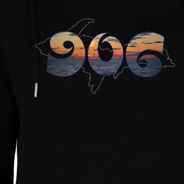 906 Upper Peninsula Of Michigan Sunset Womens Funnel Neck Pullover Hood