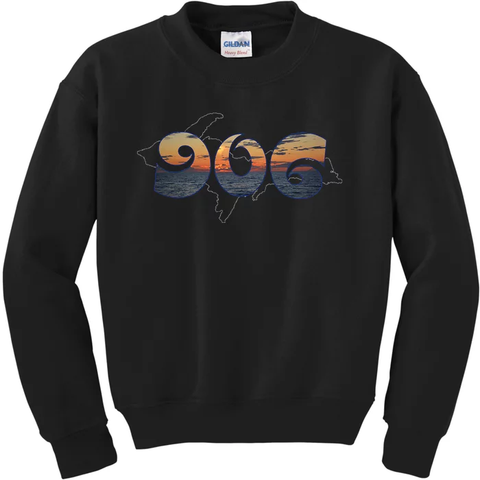 906 Upper Peninsula Of Michigan Sunset Kids Sweatshirt