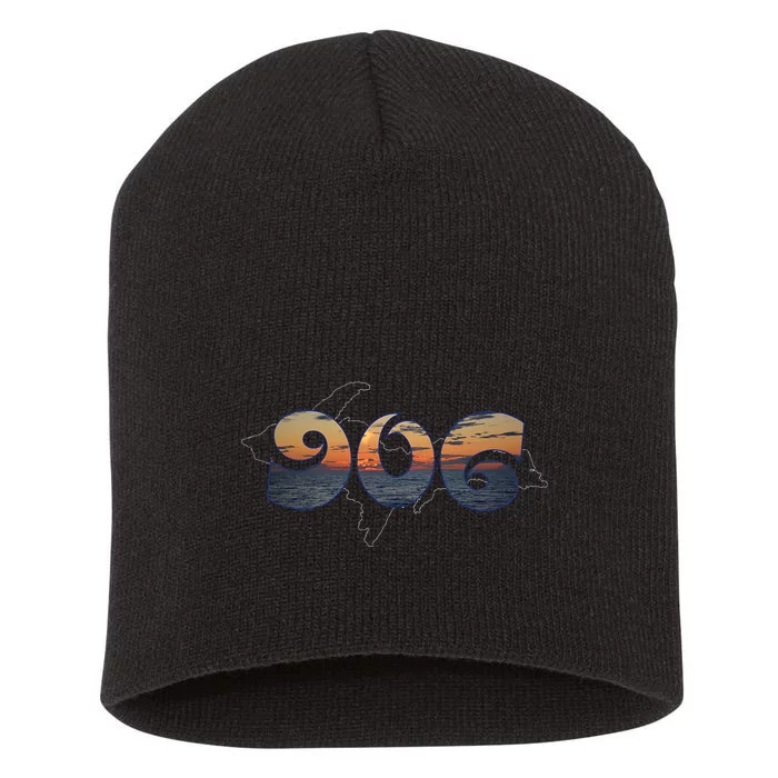 906 Upper Peninsula Of Michigan Sunset Short Acrylic Beanie