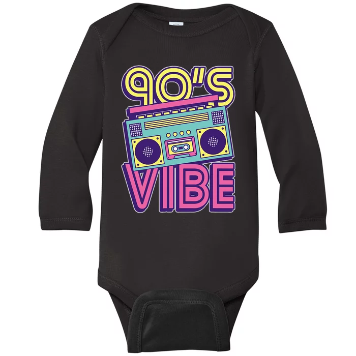 90s Vibe 1990s Music Lover Nineties Costume Party Retro 90s Baby Long Sleeve Bodysuit