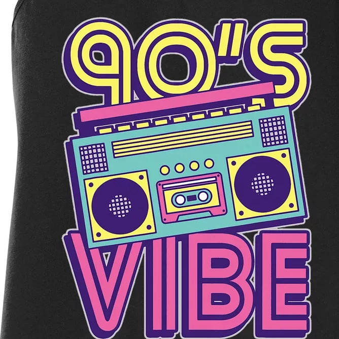 90s Vibe 1990s Music Lover Nineties Costume Party Retro 90s Women's Racerback Tank