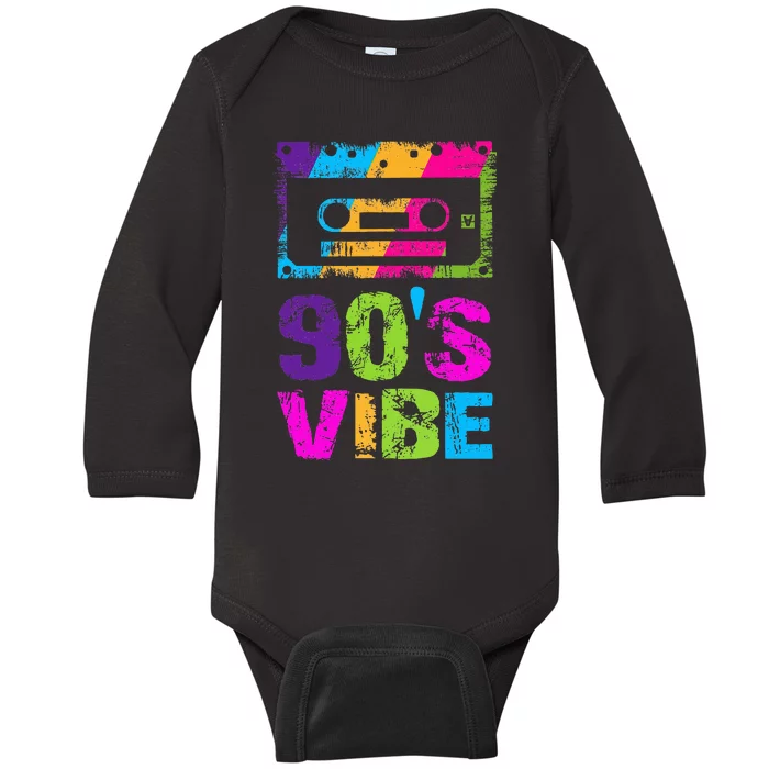 90s Vibe 1990s Music Lover Nineties Costume Party Baby Long Sleeve Bodysuit