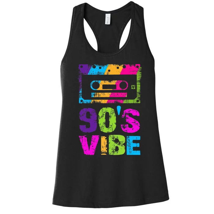 90s Vibe 1990s Music Lover Nineties Costume Party Women's Racerback Tank