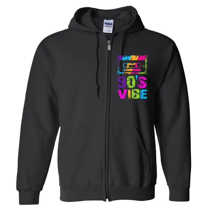 90s Vibe 1990s Music Lover Nineties Costume Party Full Zip Hoodie