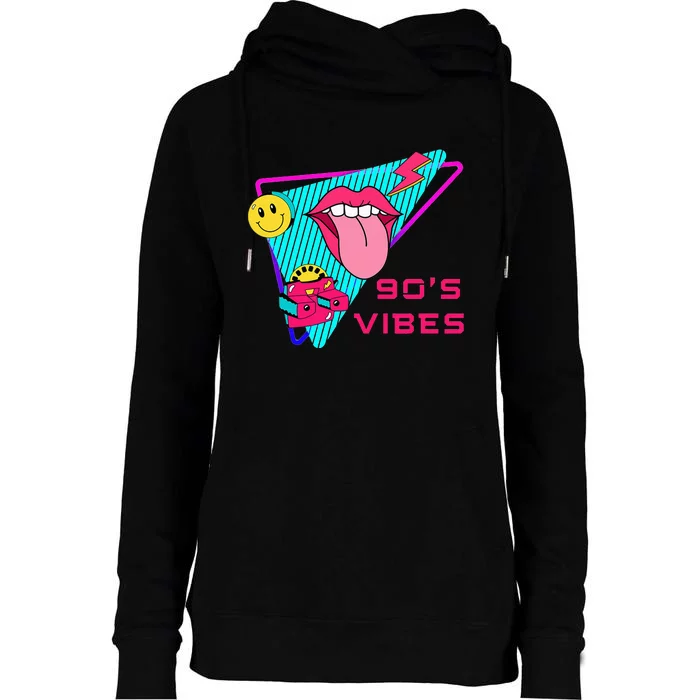 90's Vibes 1990s Fashion 90s Theme Outfit Nineties Party Womens Funnel Neck Pullover Hood