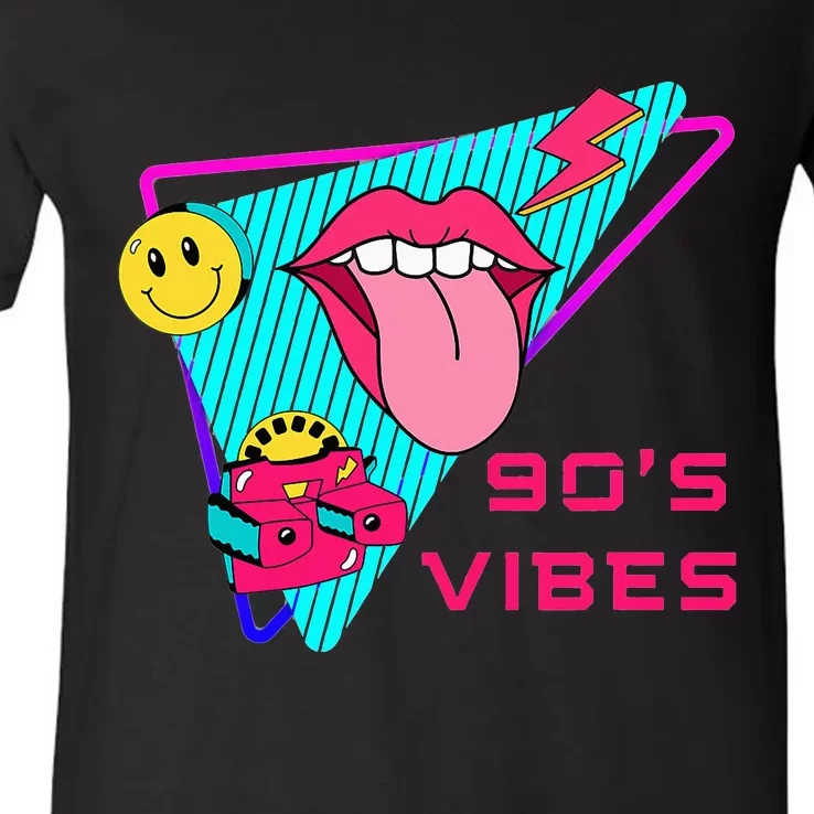 90's Vibes 1990s Fashion 90s Theme Outfit Nineties Party V-Neck T-Shirt