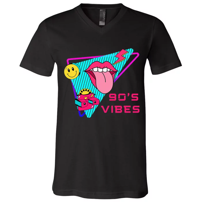 90's Vibes 1990s Fashion 90s Theme Outfit Nineties Party V-Neck T-Shirt