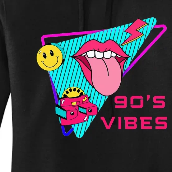 90's Vibes 1990s Fashion 90s Theme Outfit Nineties Party Women's Pullover Hoodie