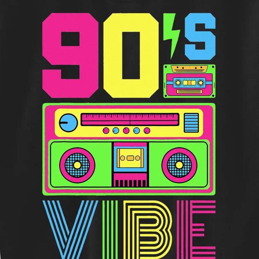 Teeshirtpalace 90s Vibe 1990 Style Fashion 90 Theme Outfit Nineties Costume Kids Sweatshirt