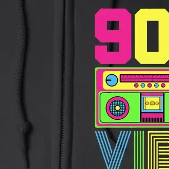 90s Vibe 1990 Style Fashion 90 Theme Outfit Nineties Costume Full Zip Hoodie