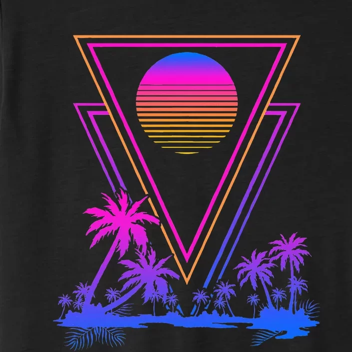 90s Vaporwave Aesthetic Palm Trees Retro 80s Art Vaporwave ChromaSoft Performance T-Shirt