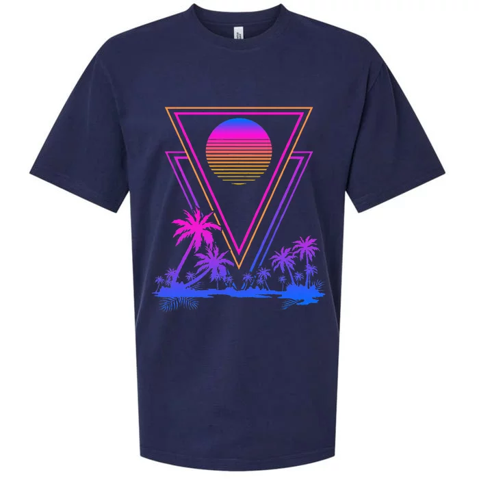 90s Vaporwave Aesthetic Palm Trees Retro 80s Art Vaporwave Sueded Cloud Jersey T-Shirt