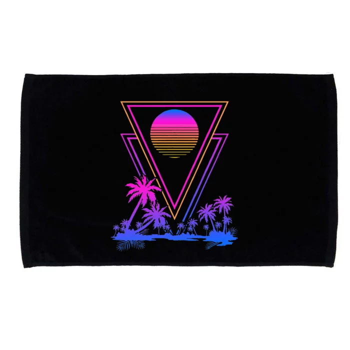 90s Vaporwave Aesthetic Palm Trees Retro 80s Art Vaporwave Microfiber Hand Towel