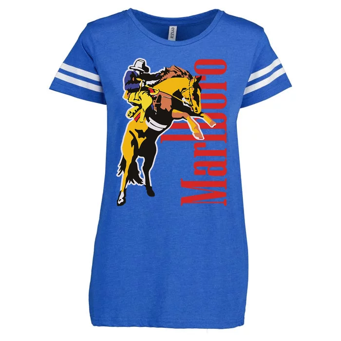 90s Vintage Cowboy Wild West Country Music Enza Ladies Jersey Football T-Shirt