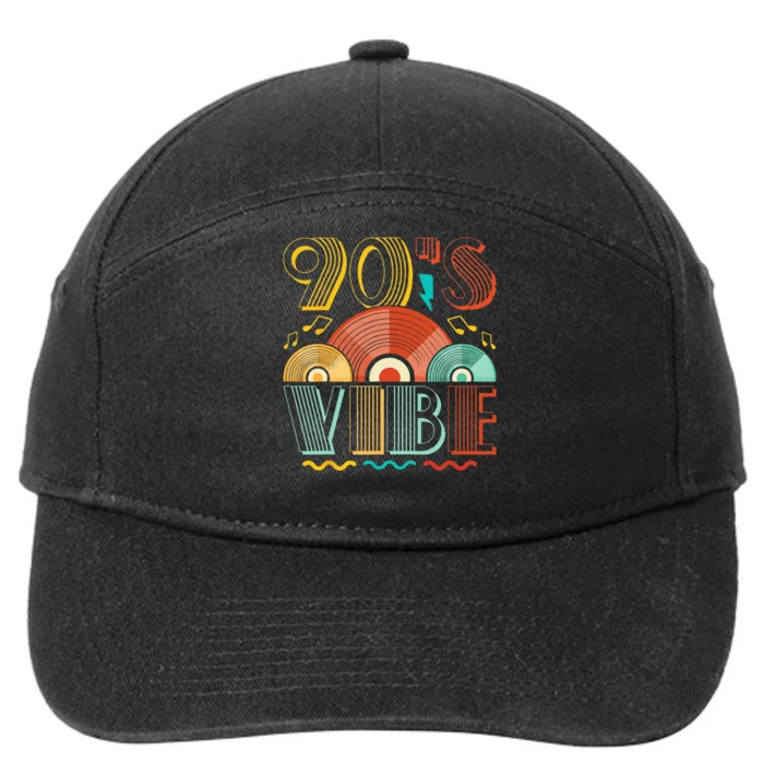 90s Vibe CD 90s Music 1990s Generation Retro Nineties 7-Panel Snapback Hat