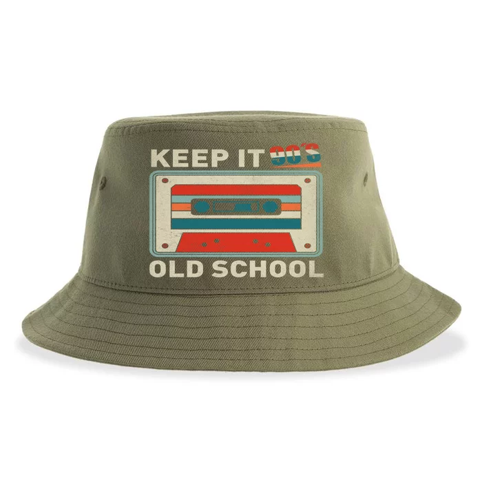 90S Vibes Keep It Old School 90S Hip Hop Cassette Tape Gift Sustainable Bucket Hat