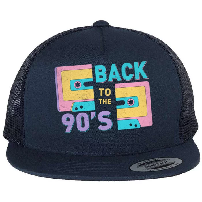 90S Vibes Retro Back To 90S Hip Hop Cassette Tape Gift Flat Bill Trucker Hat