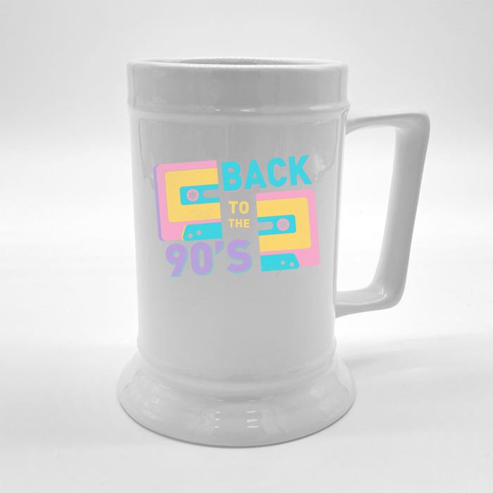 90S Vibes Retro Back To 90S Hip Hop Cassette Tape Gift Front & Back Beer Stein