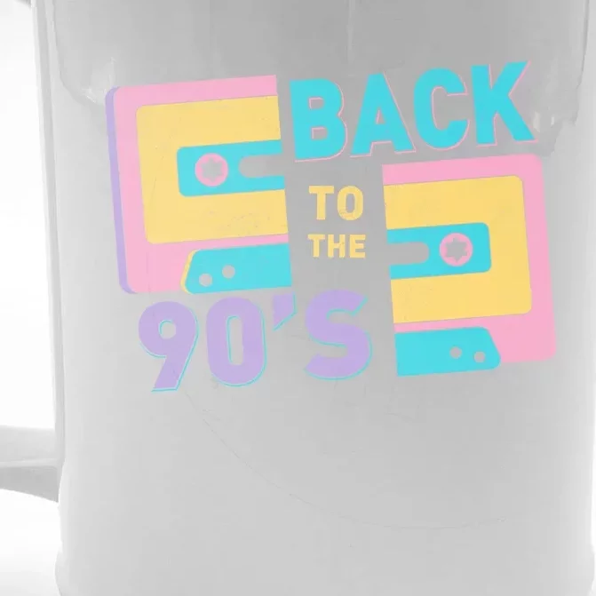 90S Vibes Retro Back To 90S Hip Hop Cassette Tape Gift Front & Back Beer Stein