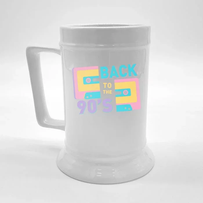 90S Vibes Retro Back To 90S Hip Hop Cassette Tape Gift Front & Back Beer Stein