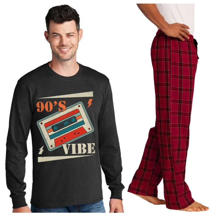 90S Vibes Retro Vintage 90S Hip Hop Cassette Tape Funny Gift Long Sleeve Pajama Set