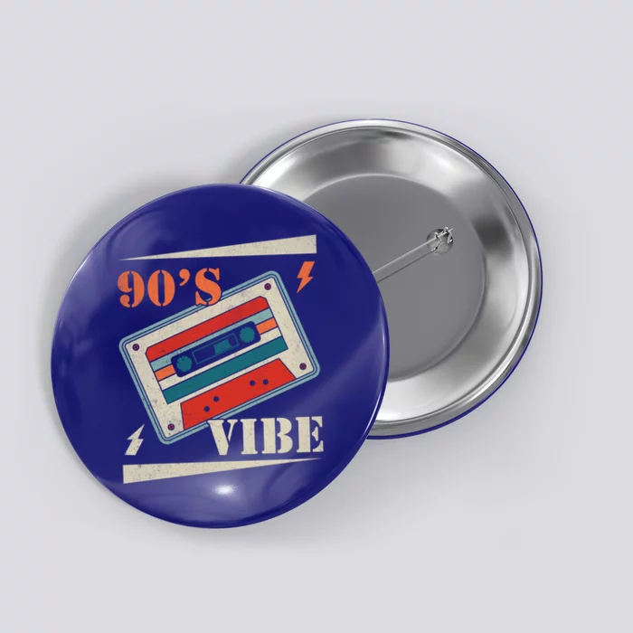 90S Vibes Retro Vintage 90S Hip Hop Cassette Tape Funny Gift Button