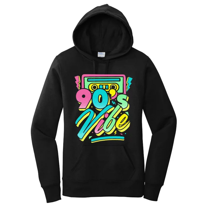 90s Vibe Vintage Retro Costume Party Nineties Women's Pullover Hoodie