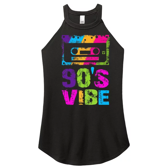 90s Vibe Vintage 1990s Music 90s Costume Party Nineties Women’s Perfect Tri Rocker Tank