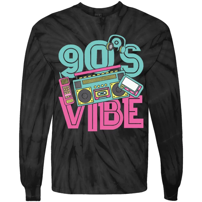 90s Vibe Vintage 1990s Music 90s Costume Party Nineties Tie-Dye Long Sleeve Shirt