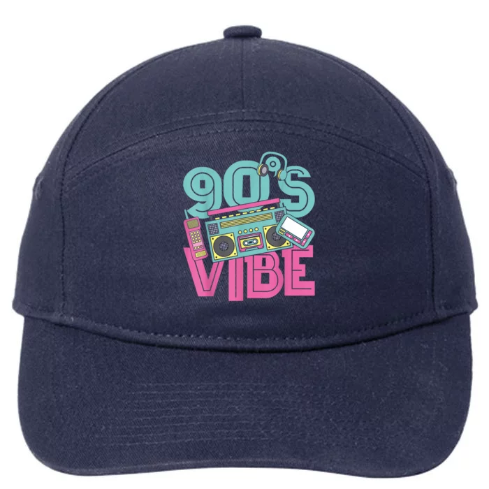 90s Vibe Vintage 1990s Music 90s Costume Party Nineties 7-Panel Snapback Hat